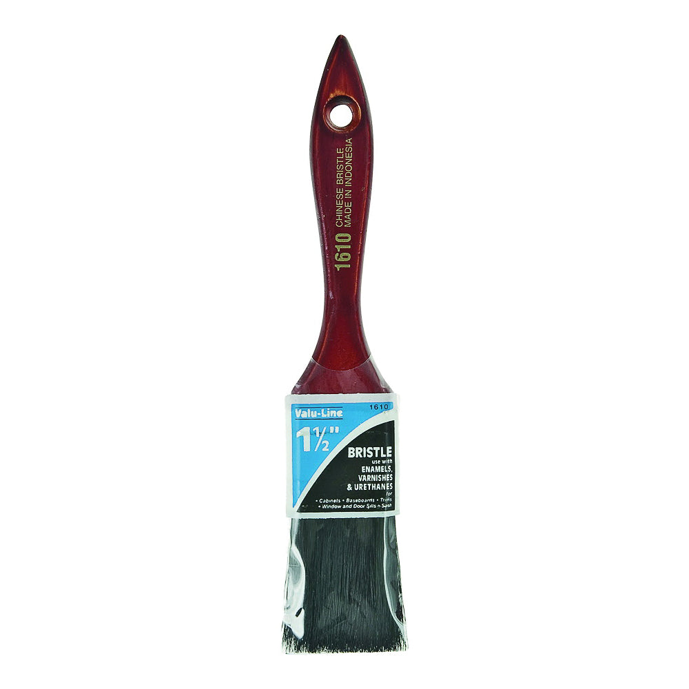 Linzer 1610-1.5 Varnish/Wall Brush, 1-1/2 in W, 2 in L Bristle, China Bristle, Varnish Handle