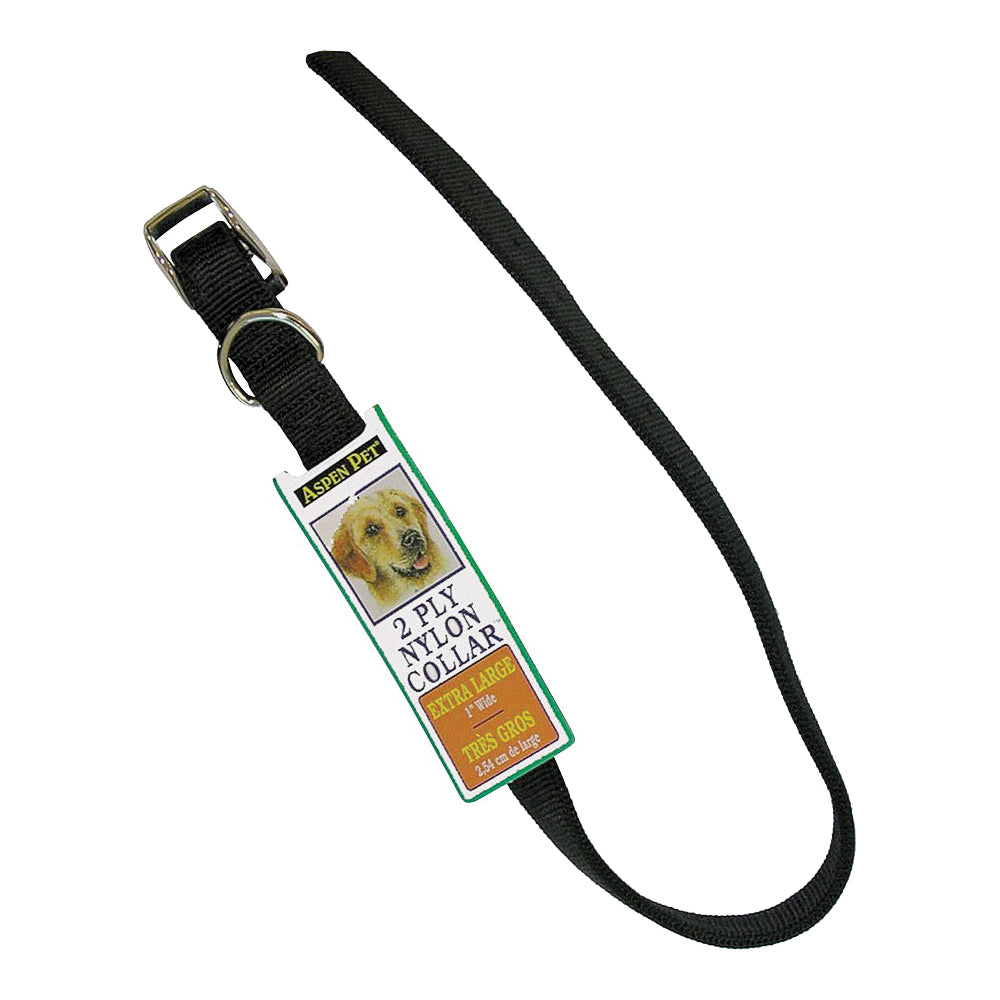 PETMATE 21410 Adjustable Dog Collar, 26 in L Collar, 1 in W Collar, Nylon, Black