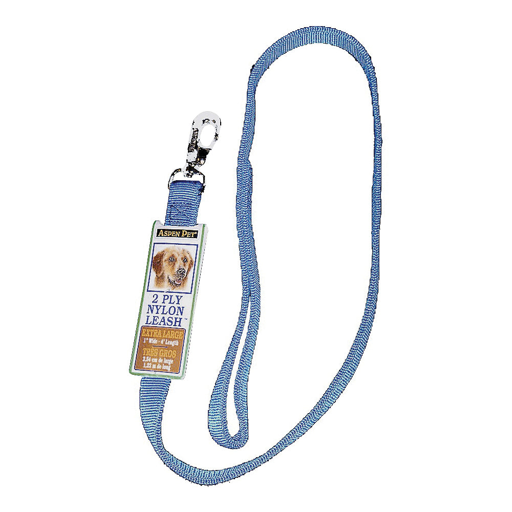 PETMATE 15058 Pet Leash, 6 ft L, 5/8 in W, Nylon Line, Blue, M Breed