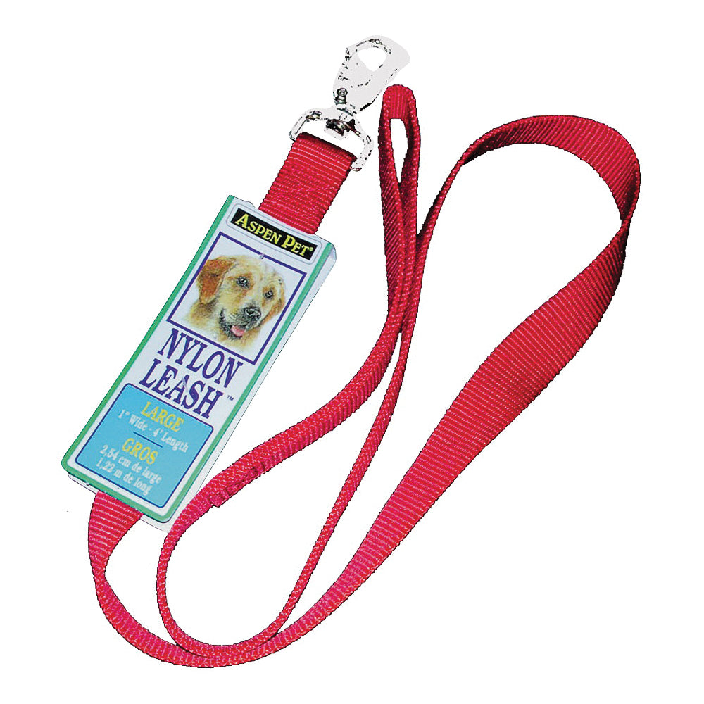 PETMATE 20006 Pet Leash, 4 in L, 1 in W, Nylon Line, Red