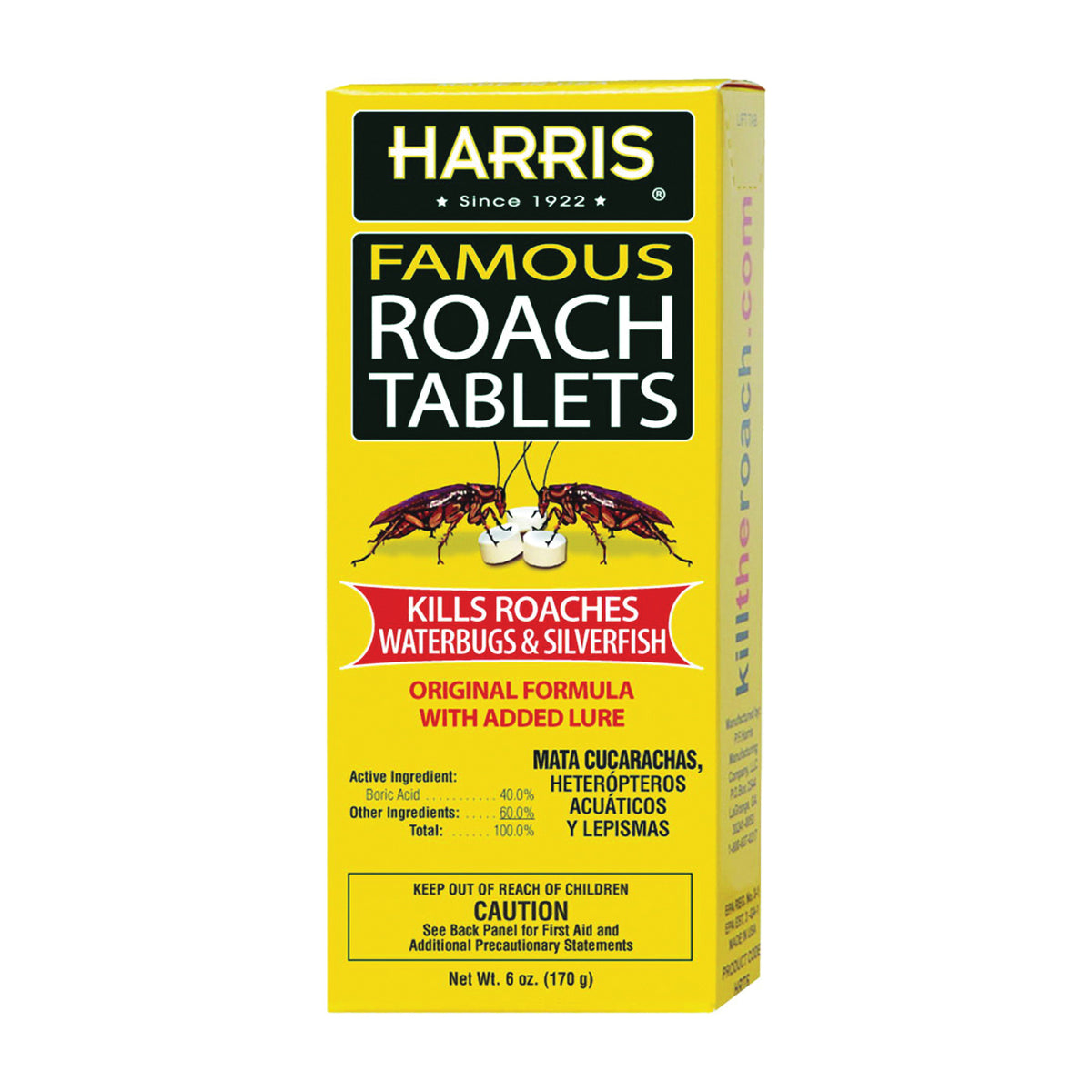 HARRIS HRT-6 Roach Tablet, Crystalline Solid, 6 oz