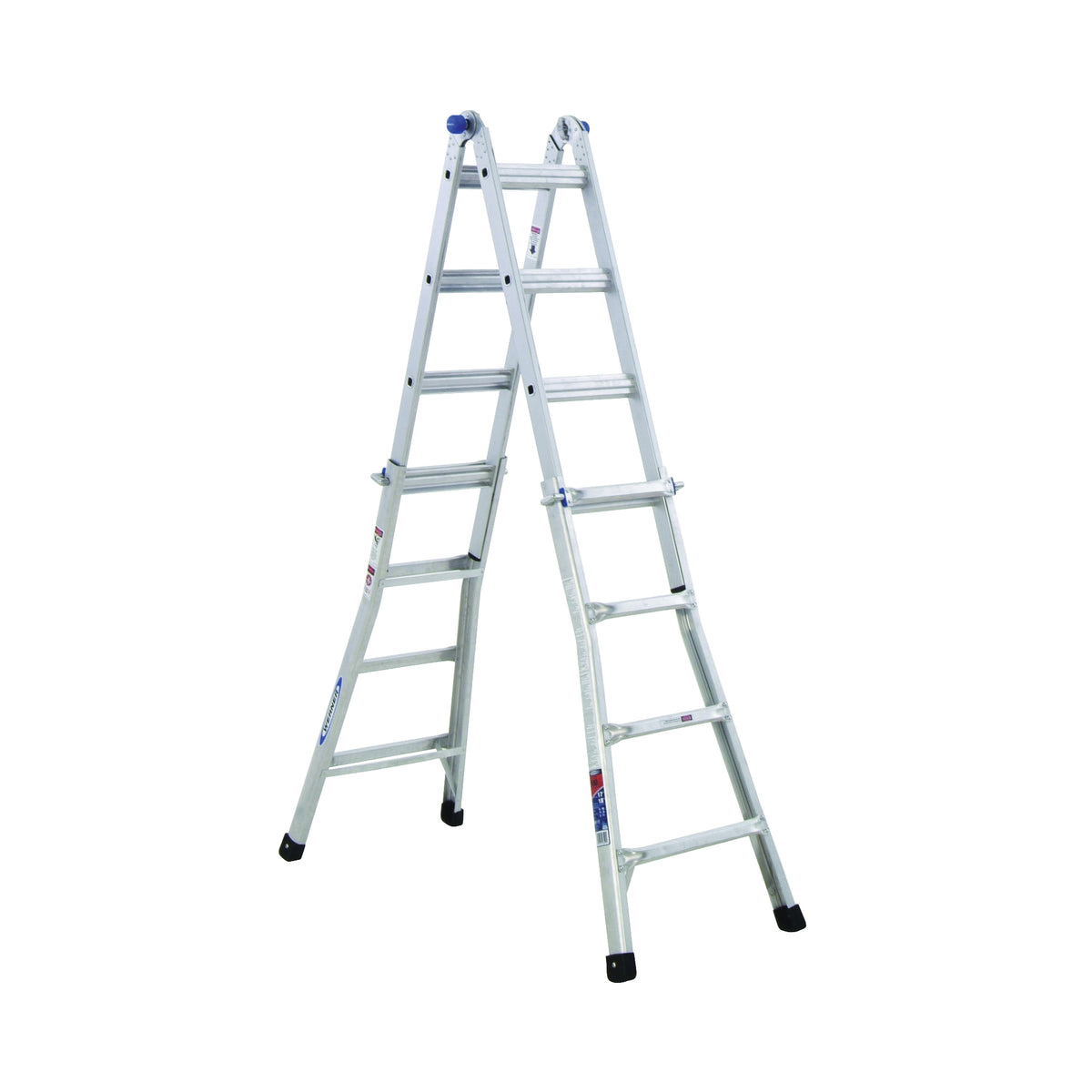WERNER MT-17 Telescoping Multi-Ladder, 18 ft 1 in Max Reach H, 16-Step, 300 lb, Type IA Duty Rating, 1-1/4 in D Step