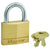 Master Lock 140D Padlock, Keyed Different Key, 1/4 in Dia Shackle, Steel Shackle, Brass Body, 1-9/16 in W Body