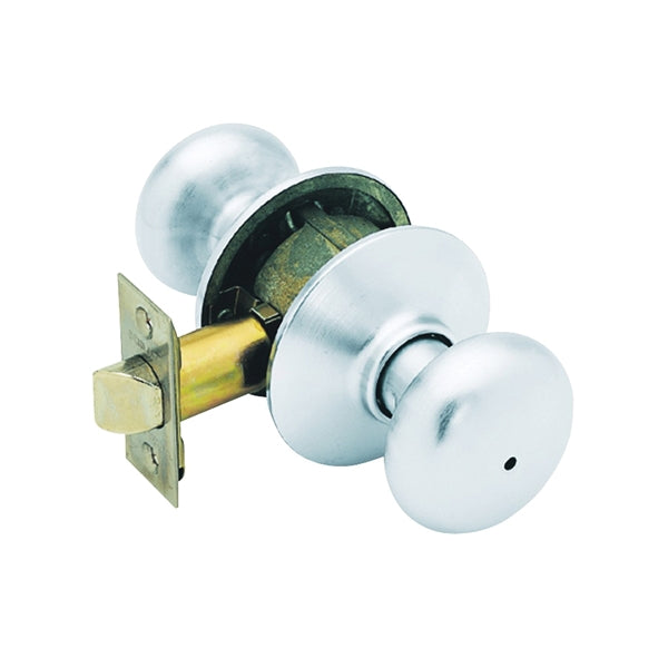 Schlage Plymouth Series F40 PLY 626 Privacy Door Knob, Brass, Satin Chrome