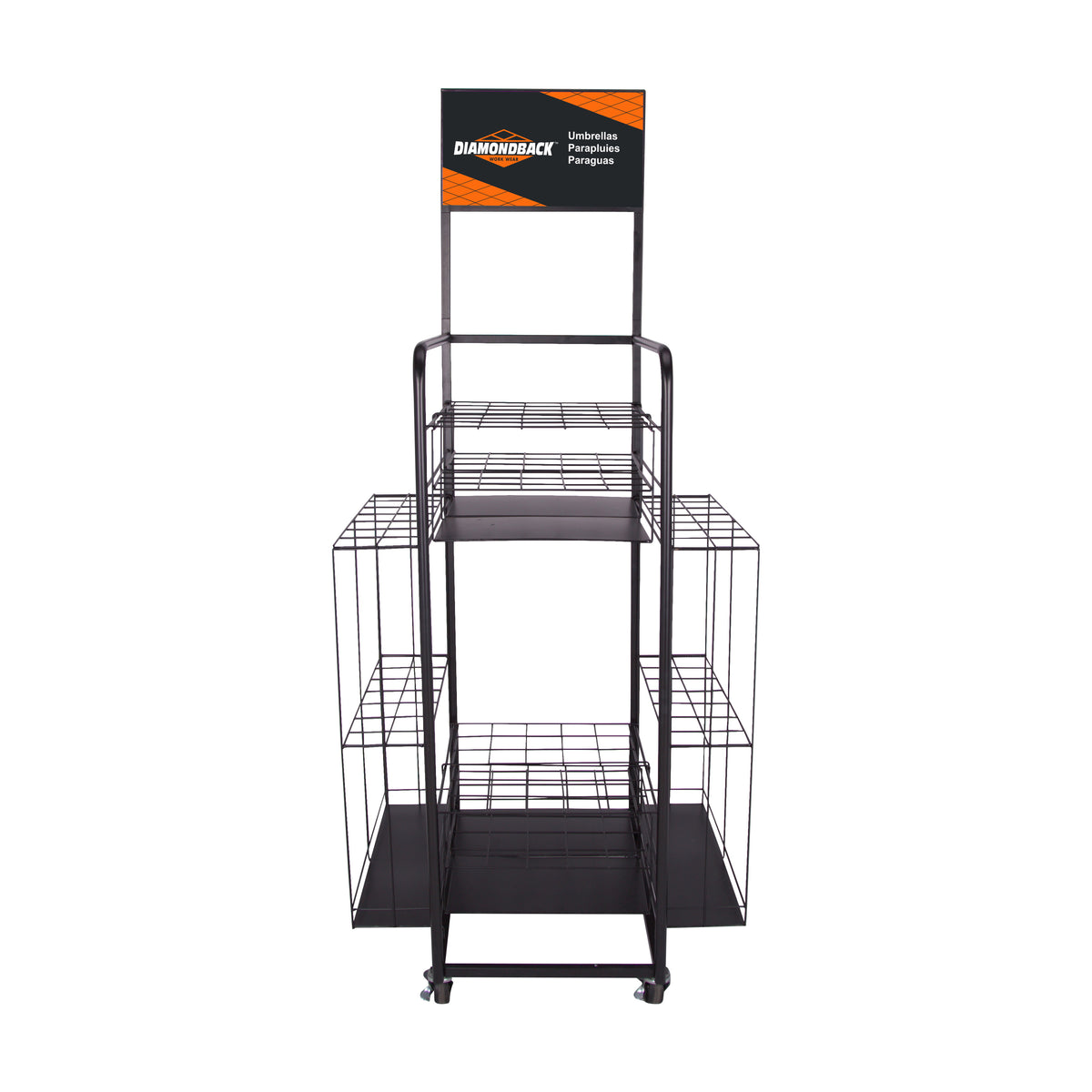 Diamondback TF01 Umbrella Rack, 54-3/4 in H, Steel, Black, Black