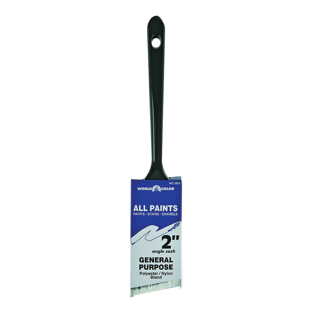 Linzer WC 2851-2 Paint Brush, 2 in W, 2-1/2 in L Bristle, Nylon/Polyester Bristle, Sash Handle