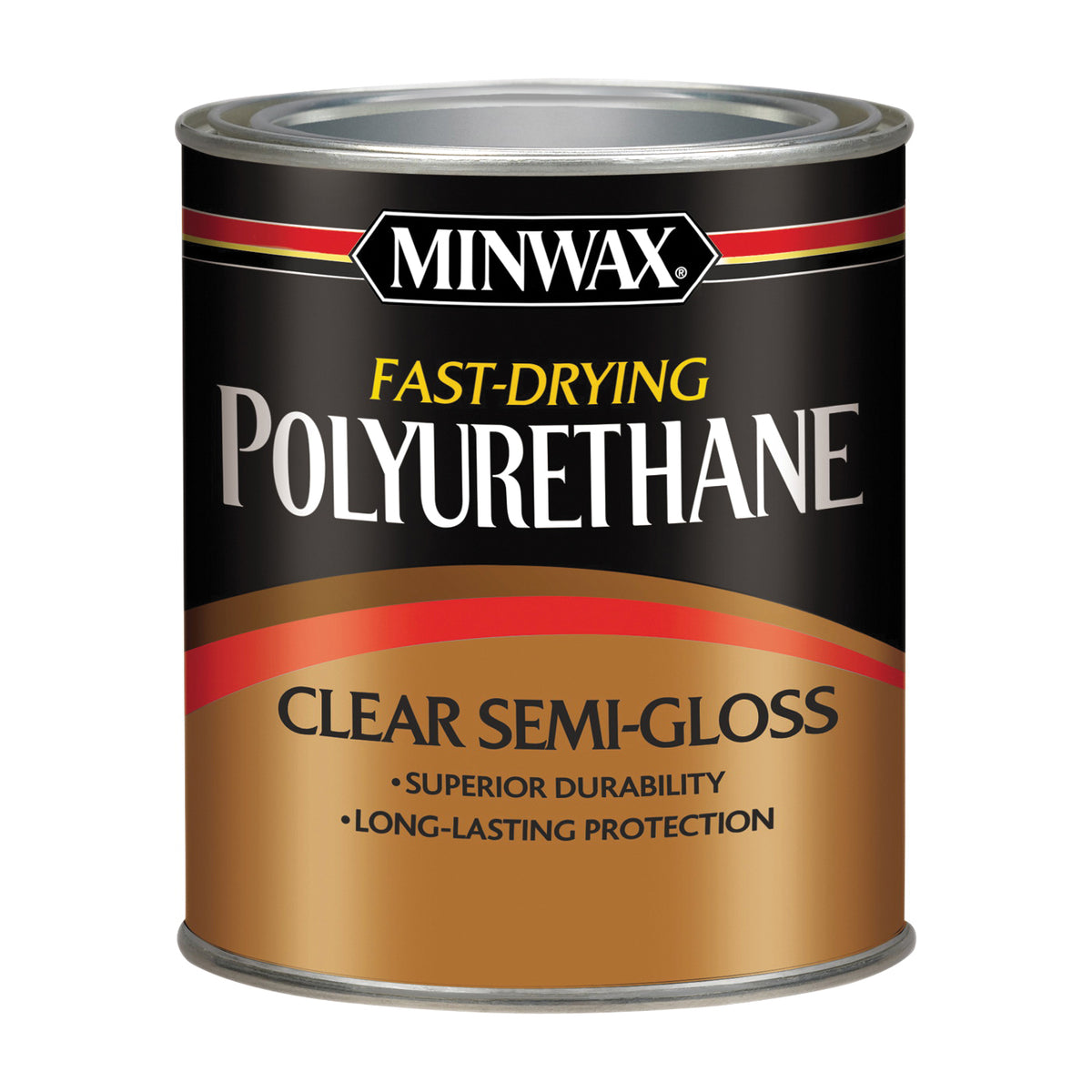 Minwax 230054444 Polyurethane, Semi-Gloss, Liquid, Clear, 0.5 pt, Can