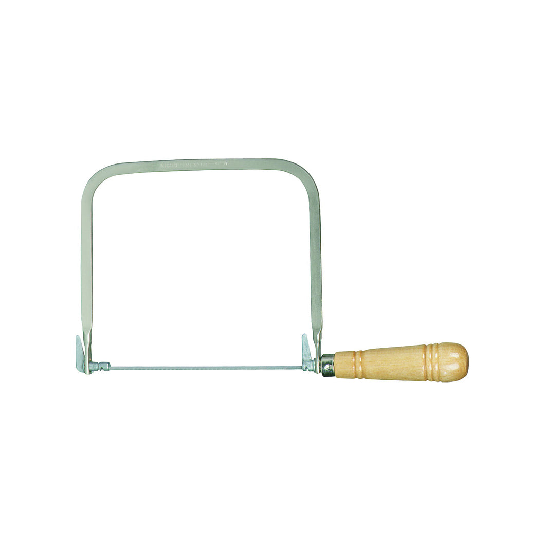 Crescent Nicholson 80176 Coping Saw, 6-1/2 in L Blade, 15 TPI, Steel Blade, Straight Handle, Wood Handle
