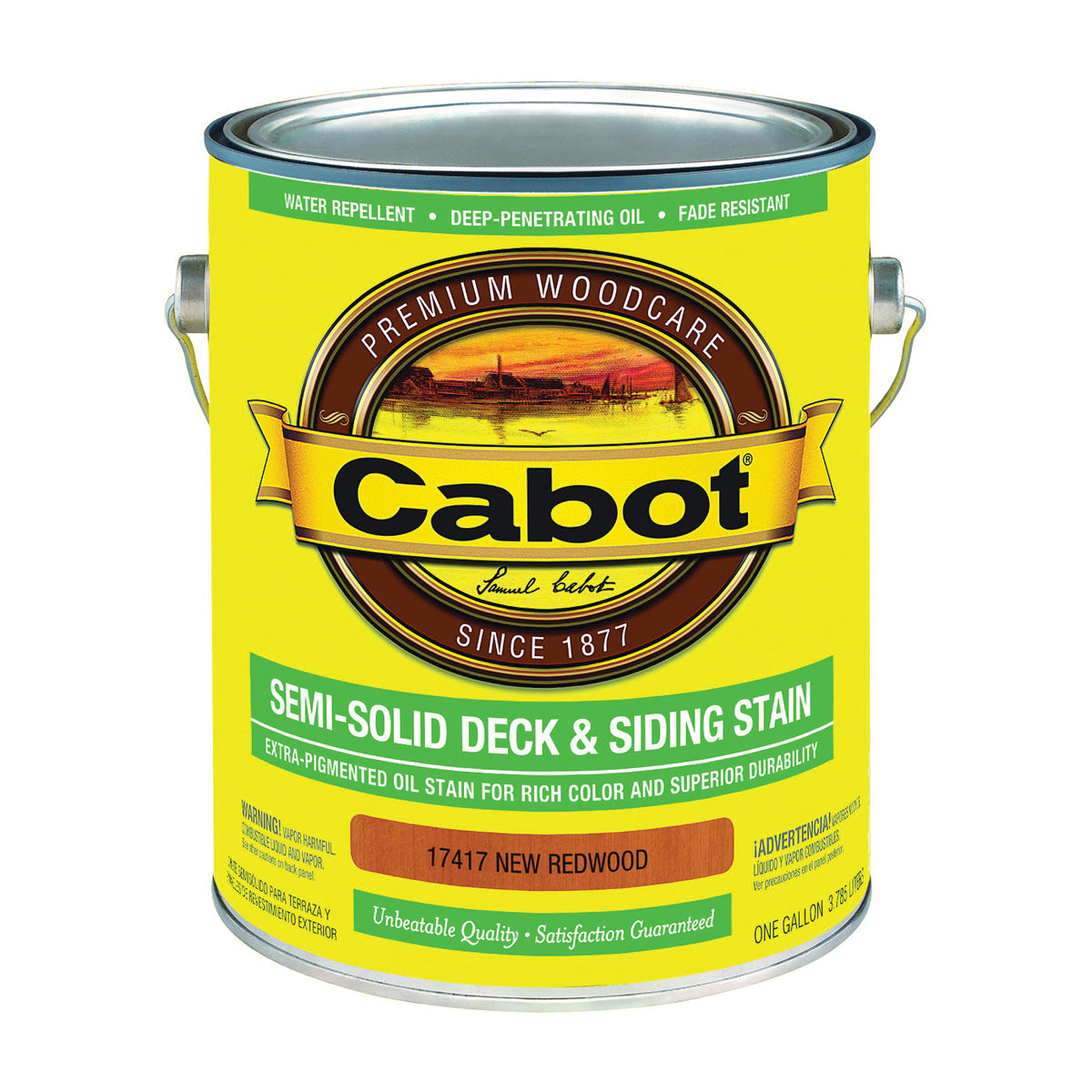 Cabot 140.0017417.007 Deck and Siding Stain, New Redwood, Liquid, 1 gal