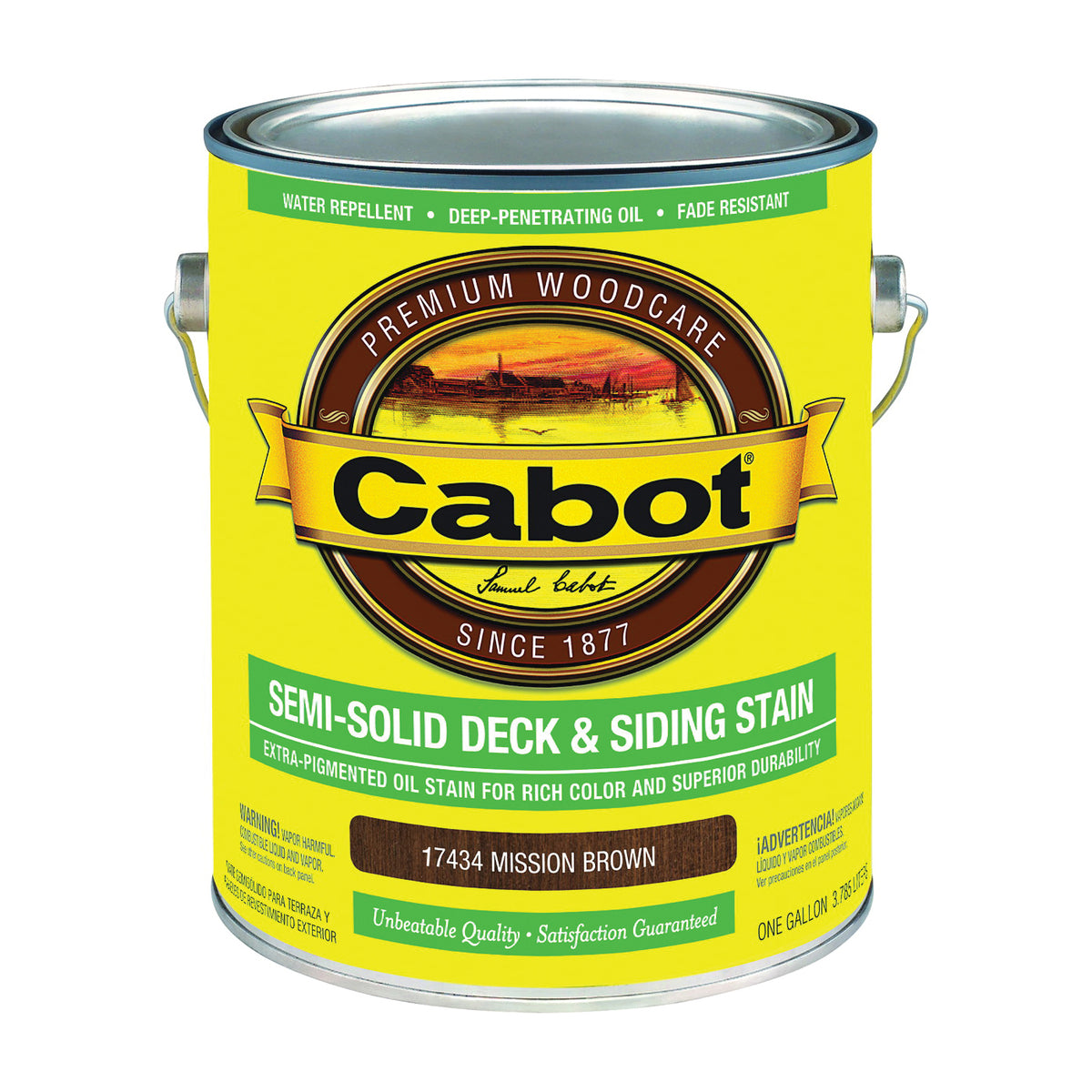 Cabot 140.0017434.007 Deck and Siding Stain, Mission Brown, Liquid, 1 gal