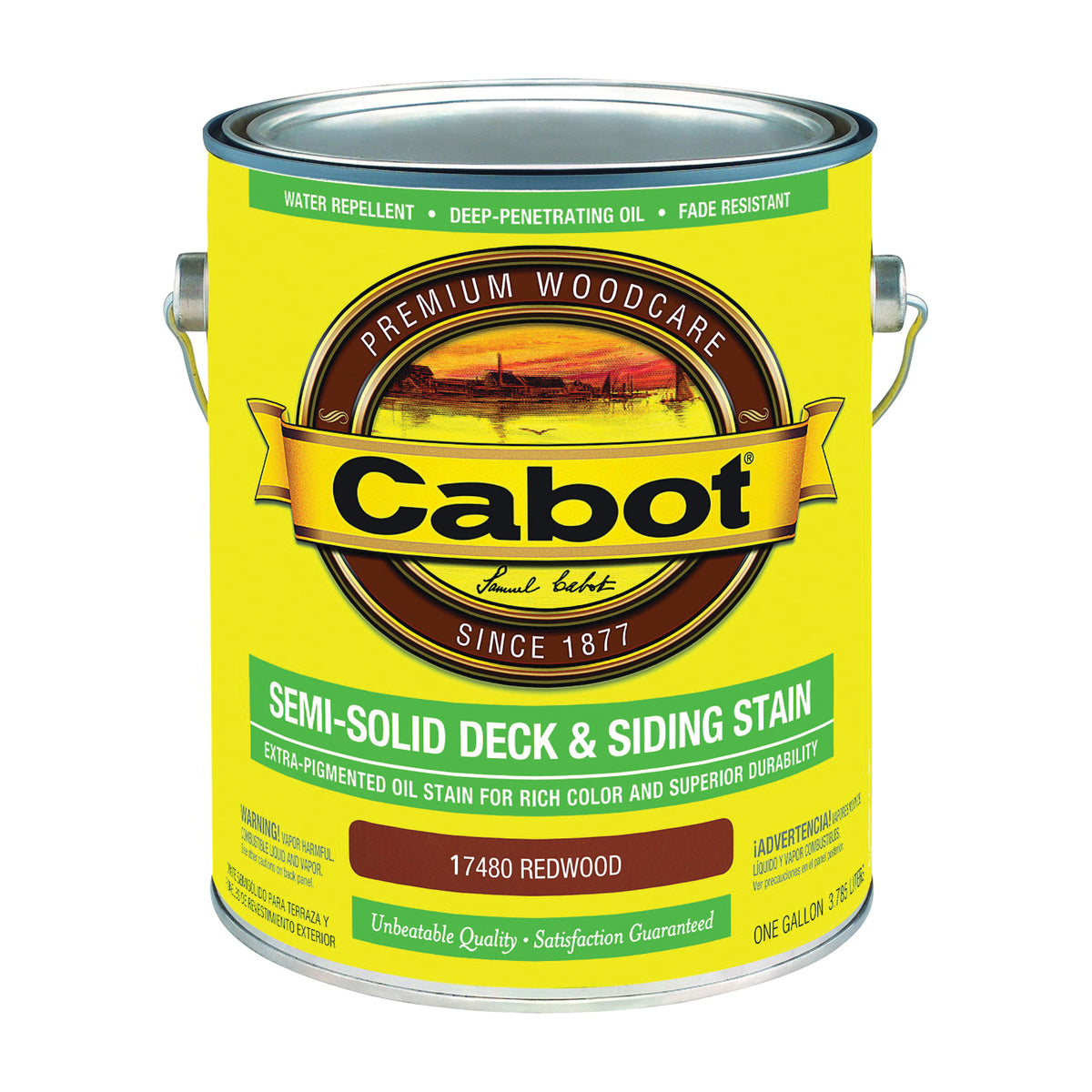 Cabot 140.0017480.007 Deck and Siding Stain, Redwood, Liquid, 1 gal