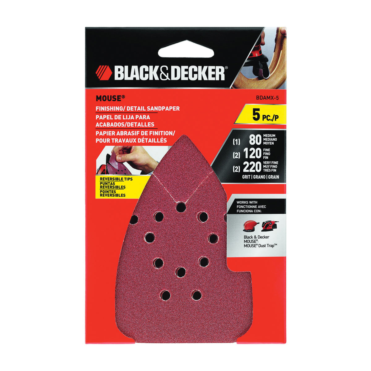 Black+Decker BDAMX-5 Sandpaper, Aluminum Oxide Abrasive