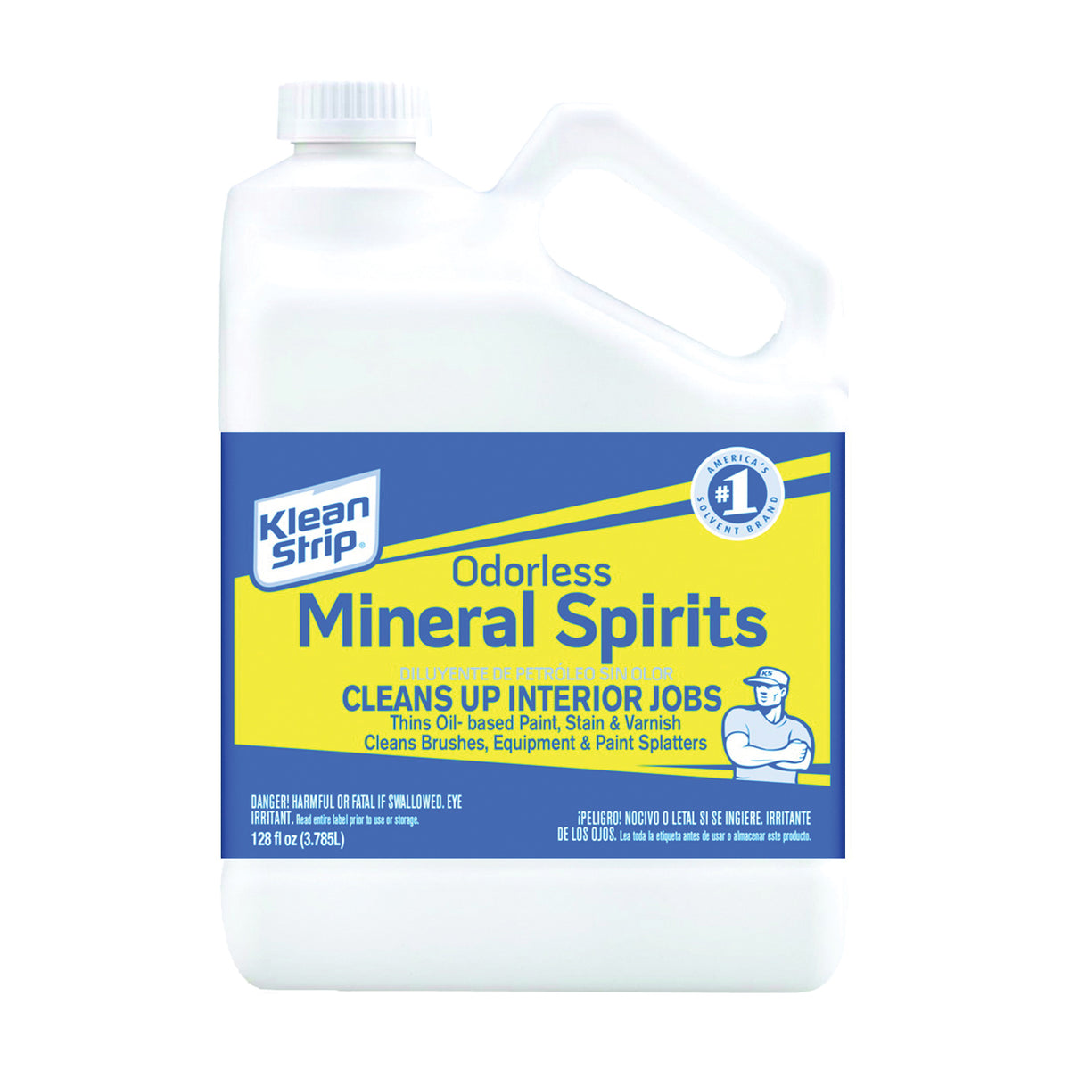 Klean Strip GKSP94214CA Mineral Spirit Thinner, Liquid, Aromatic Hydrocarbon, Clear, 1 gal, Can