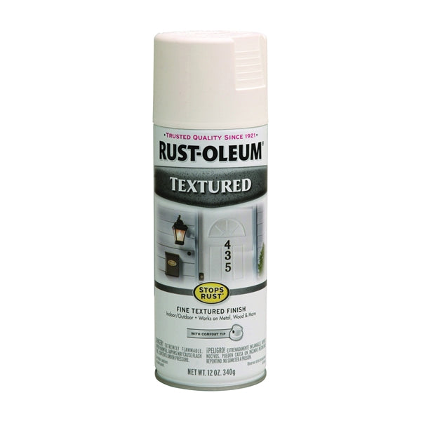 RUST-OLEUM STOPS RUST 7225830 Textured Spray White, Solvent-Like, White, 12 oz, Aerosol Can