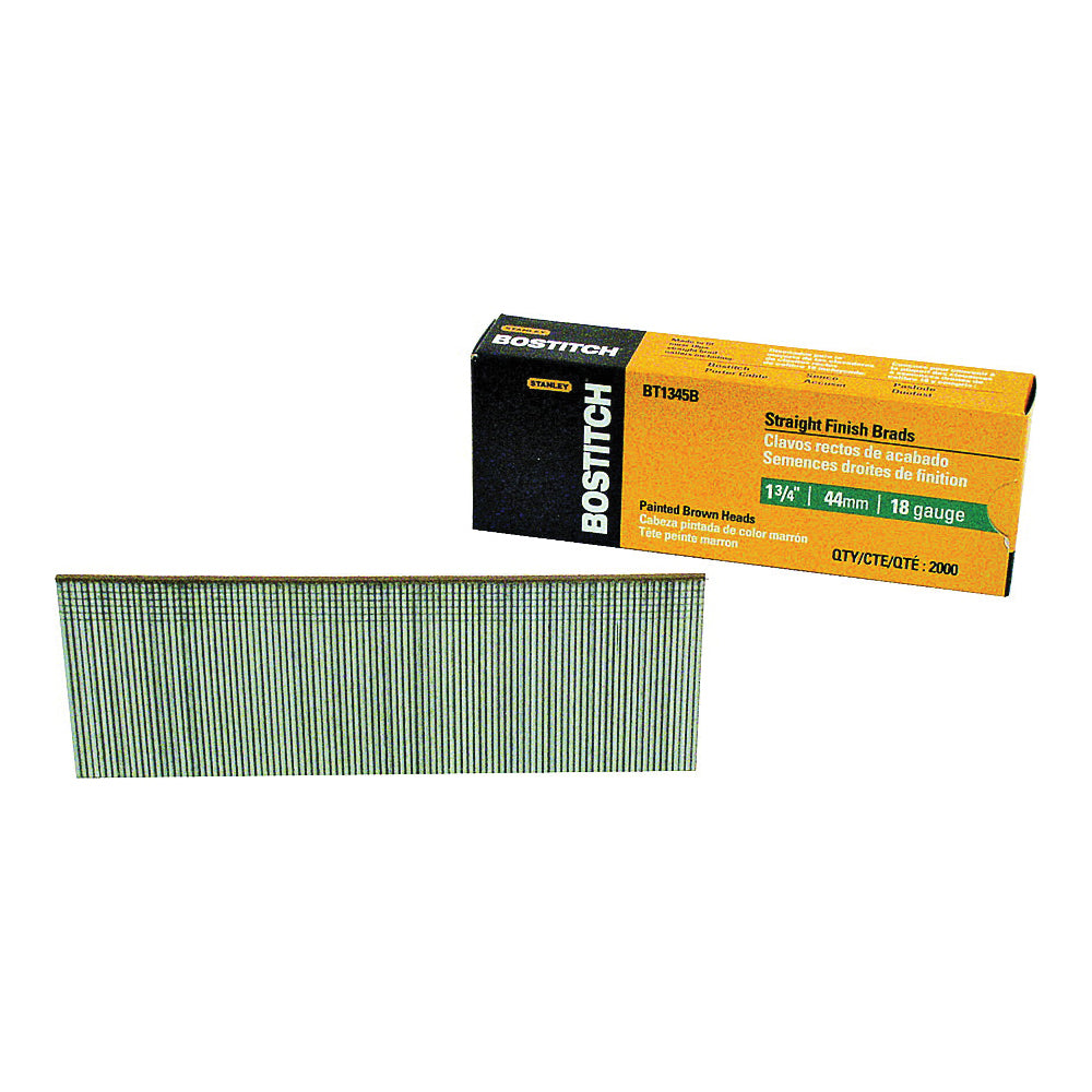 Bostitch BT1345B Nail, 1-3/4 in L, 18 Gauge, Steel, Coated, Brad Head, Smooth Shank