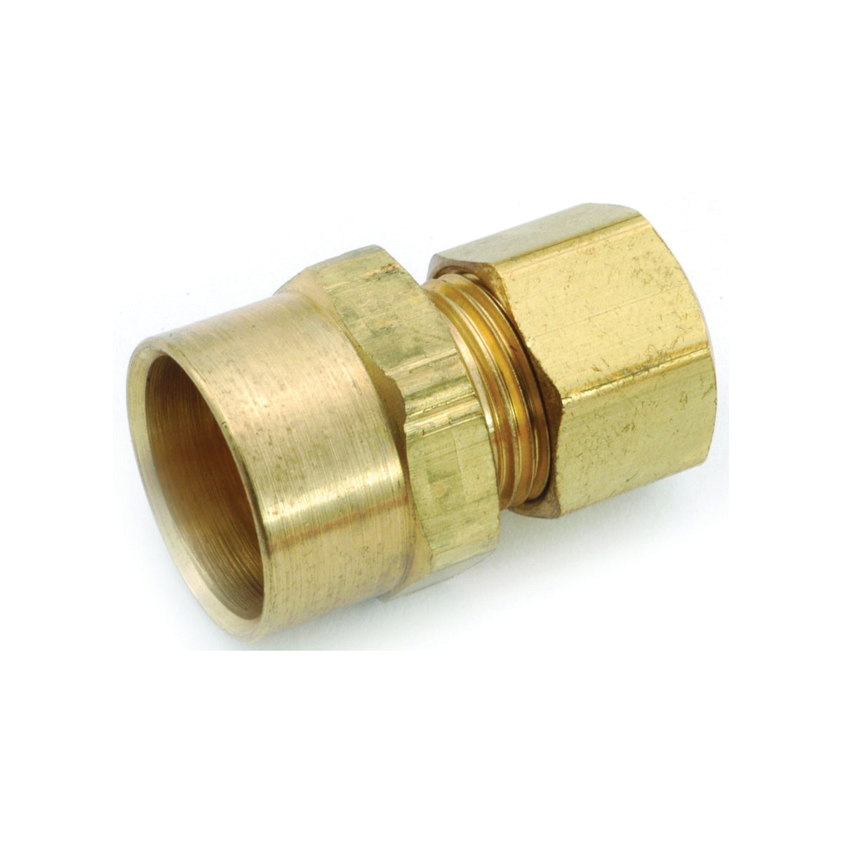 Anderson Metals 750086-0610 Tube Adapter, 3/8 x 5/8 in, Sweat x Compression, Brass