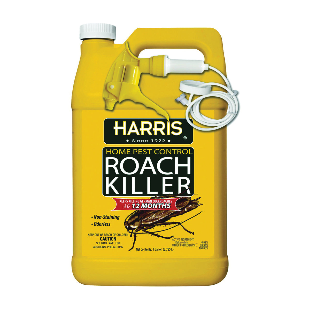 HARRIS HRS-128 Roach Killer, Liquid, Spray Application, 1 gal