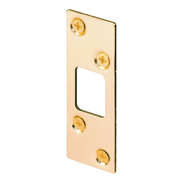 Defender Security E2235 Deadbolt Strike, 3-5/8 in L, 1-1/4 in W, Steel, Brass