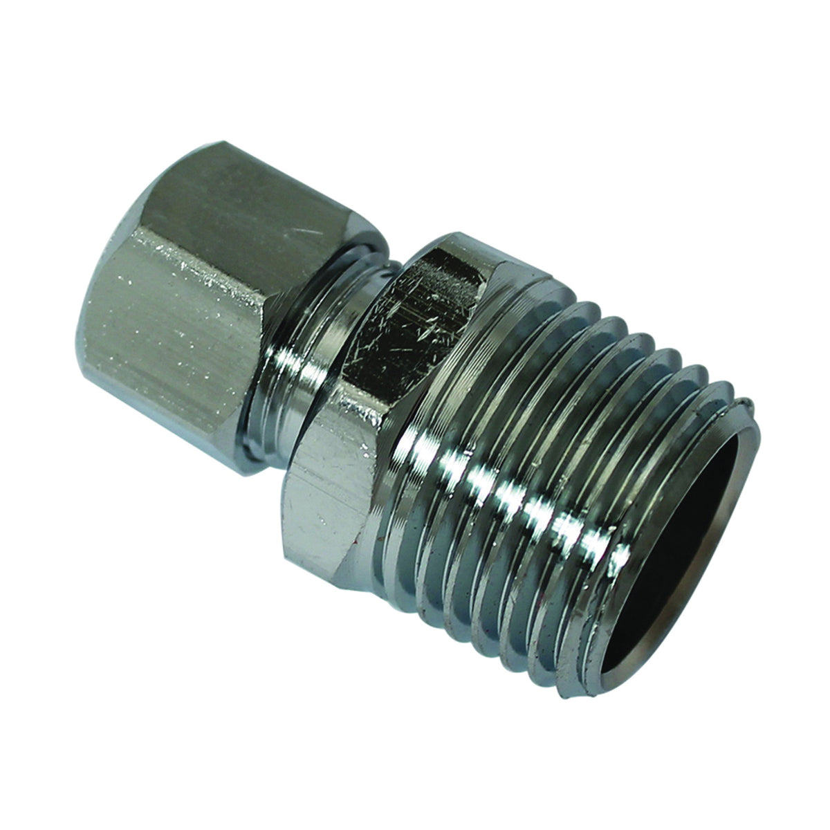 Plumb Pak PP74PCLF Straight Adapter, 1/2 x 3/8 in, MIP x Compression, Chrome