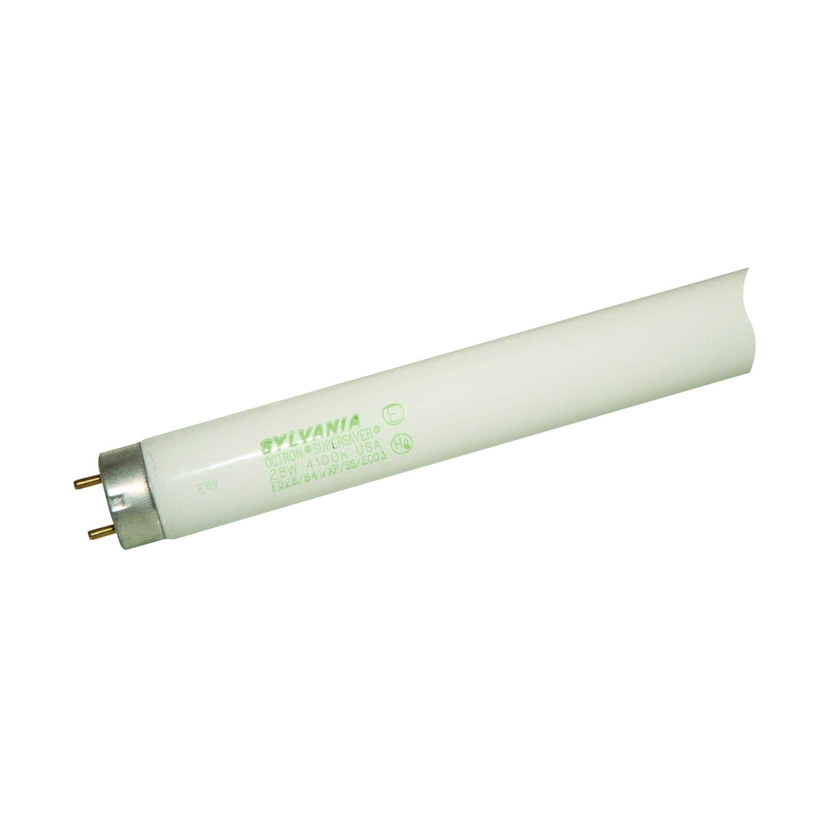 Sylvania 22179 Fluorescent Bulb, 28 W, T8 Lamp, Medium G13 Lamp Base, 2590 Lumens, 4100 K Color Temp, Daylight Light