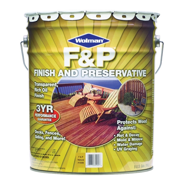 WOLMAN F&amp;P 14405 Wood Preservative, Redwood, Liquid, 5 gal, Can