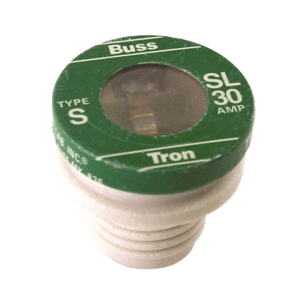 Bussmann BP/SL-30 Plug Fuse, 30 A, 125 V, 10 kA Interrupt, Time Delay Fuse