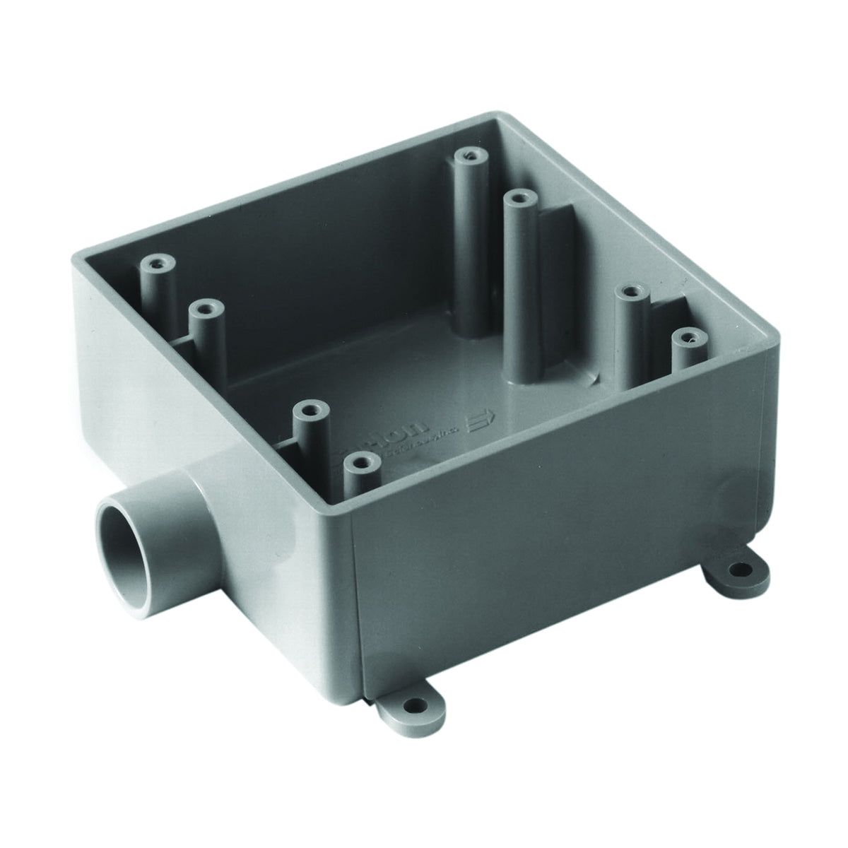 Carlon E9802E-CTN Switch Box, 2 -Gang, 1 -Outlet, PVC, Gray