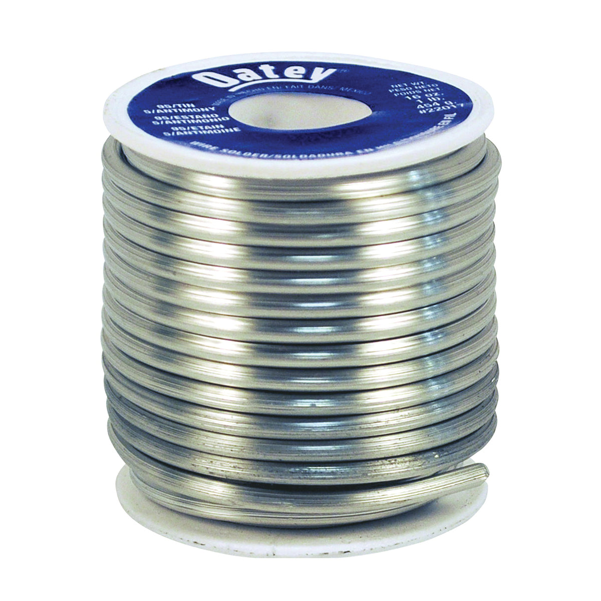 Oatey 22018 Plumbing Wire Solder, 1 lb, Solid, Silver, 450 to 464 deg F Melting Point