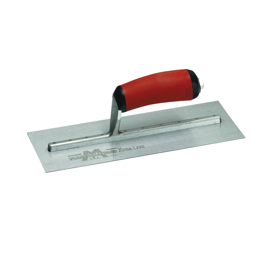 Marshalltown MXS1D Finishing Trowel, 11 in L Blade, 4-1/2 in W Blade, Carbon Steel Blade, Square End, Curved Handle