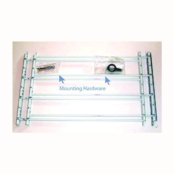 John Sterling 1130 Series 1134 Window Guard, 24 to 42 in W, 14 in H, Steel, White, 12-1/2 in Bar, 4-Bar