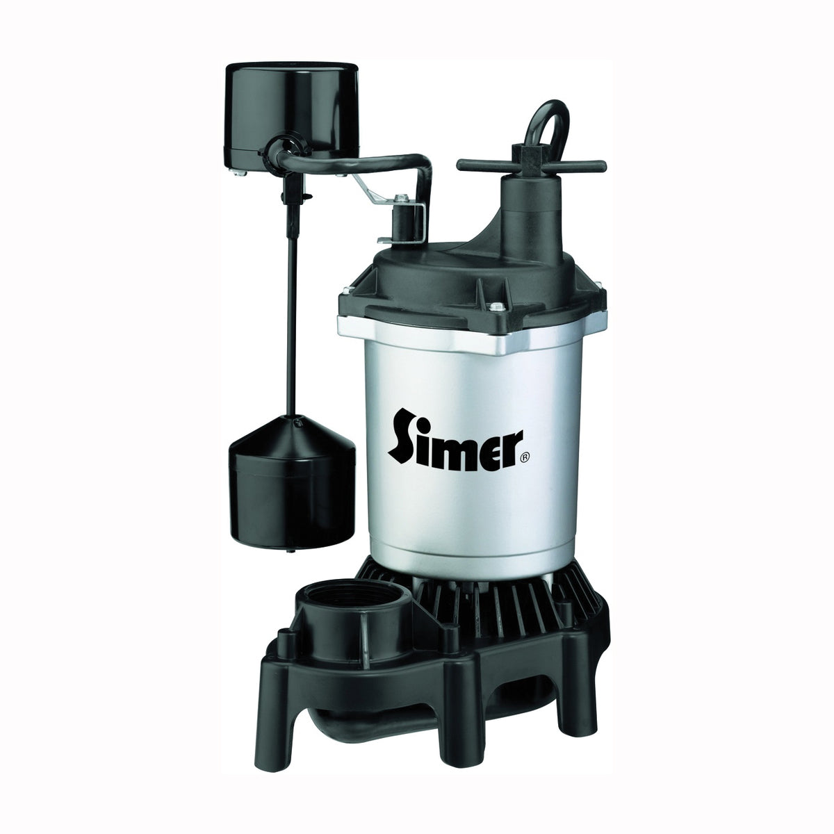 Simer 2164 Sump Pump, 1-Phase, 3.9 A, 115 V, 0.33 hp, 1-1/2 in Outlet, 22 ft Max Head, 660 gph, Thermoplastic