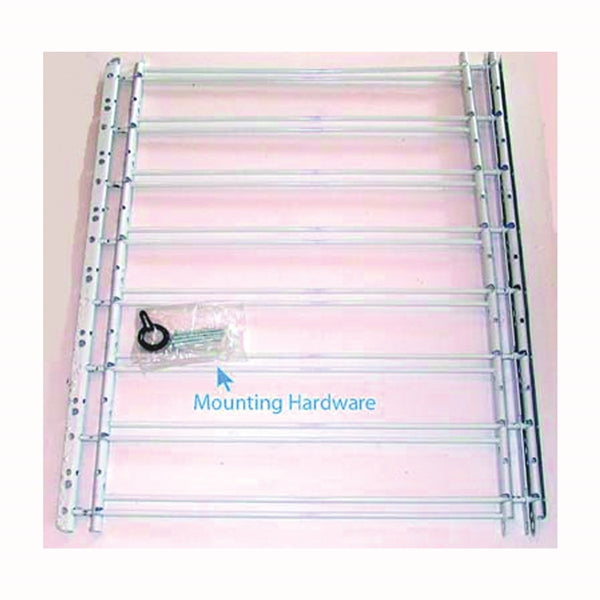John Sterling 1130 Series 1138 Window Guard, 24 to 42 in W, 30 in H, Steel, White, 8-Bar