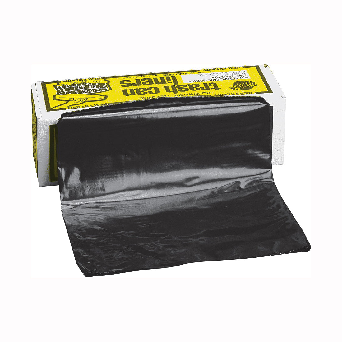 Warp's FLEX-O-BAG HB55-30 Trash Can Liner, 55 gal Capacity, Plastic, Black