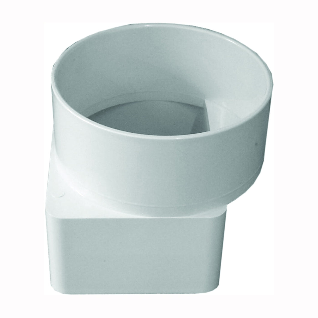 GENOVA 400 Series 46344 Downspout Adapter, 3 x 4 x 4 in Connection, Sewer Hub x Spigot, PVC, White