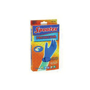 SPONTEX 11951 Heavy-Duty Protector Gloves, S, Rubber, Blue