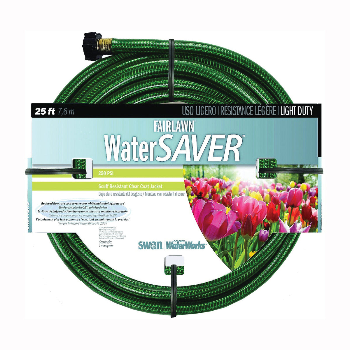 SWAN SNFA12025 Garden Hose, 25 ft L, Plastic, Green