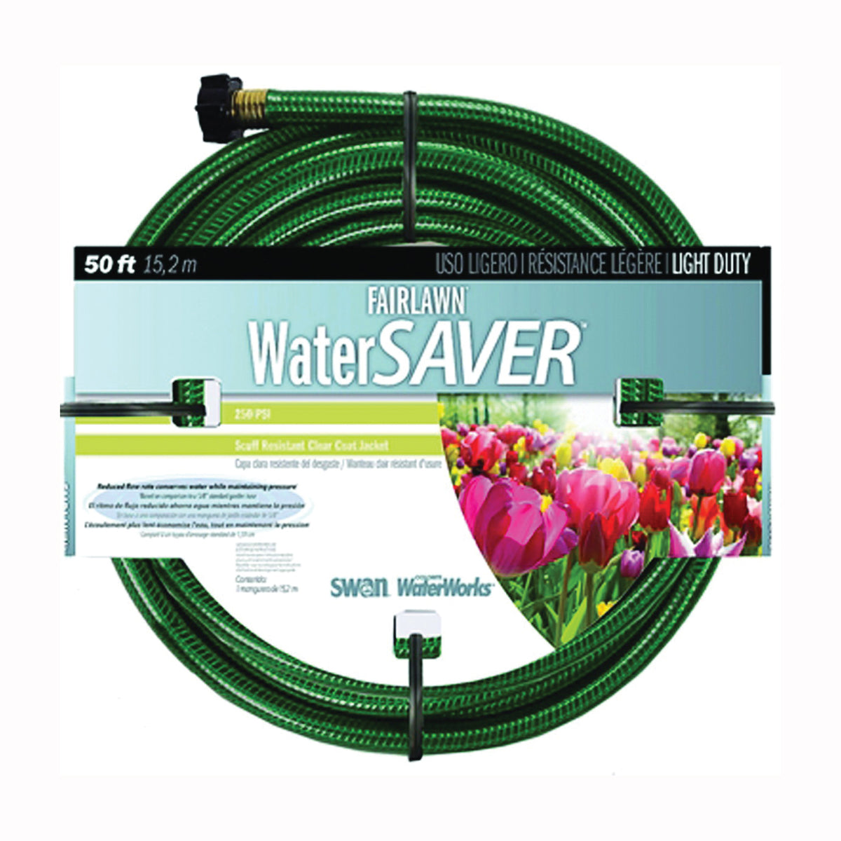 SWAN SNFA12050 Garden Hose, 50 ft L, Plastic, Green