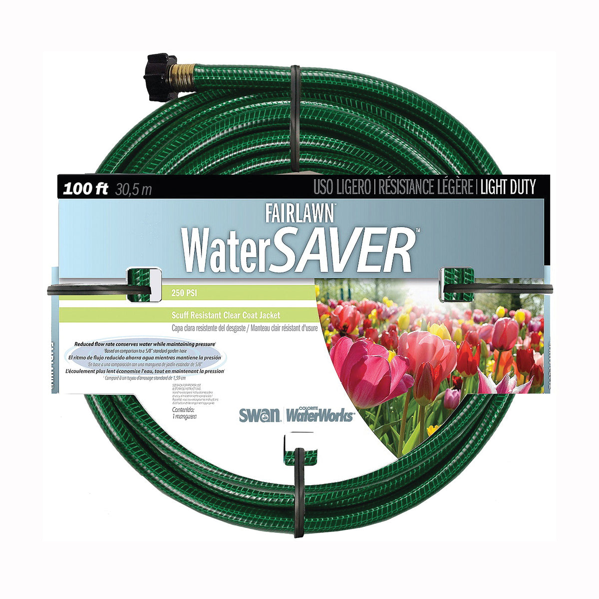 SWAN SNFA12100 Garden Hose, 100 ft L, Plastic, Green