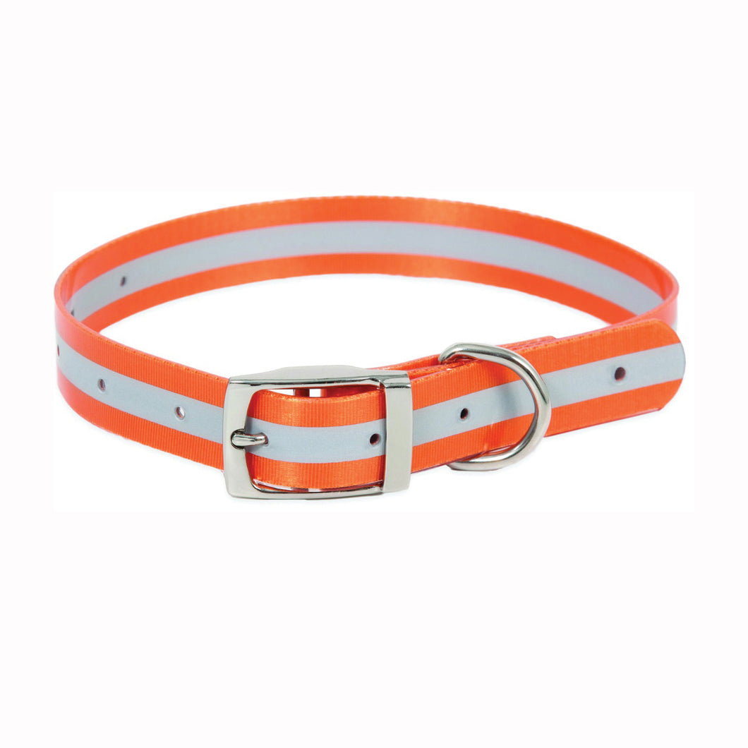 Ruffmaxx 10796 Dog Collar, 20 to 28 in L Collar, 1 in W Collar, Thermoplastic Polyurethane, Gray/Orange