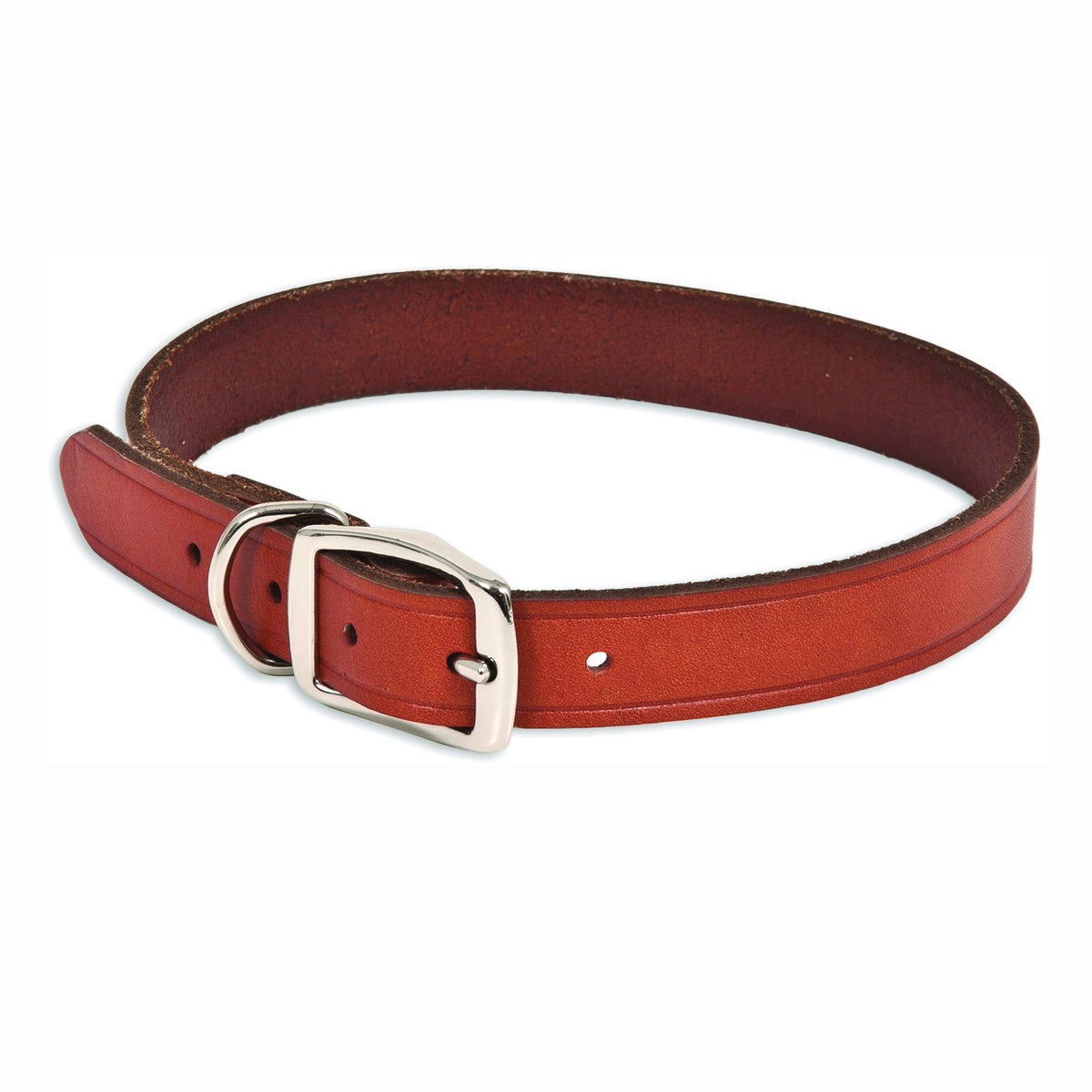Ruffmaxx 10832 Dog Collar, 24 in L Collar, 1 in W Collar, Leather, Brown