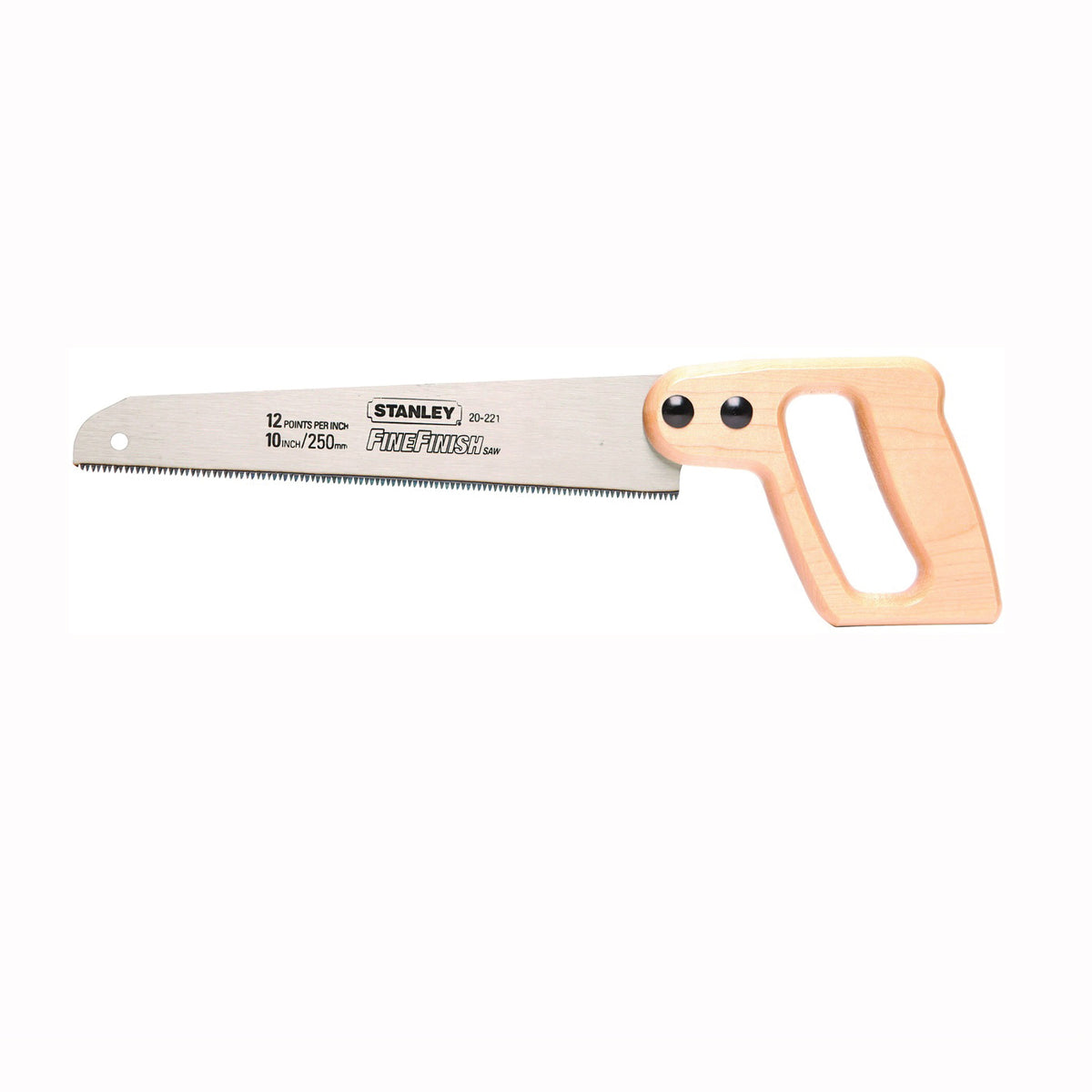 STANLEY 20-221 Handsaw, 10 in L Blade, 11 TPI, Contour-Grip Handle, Wood Handle