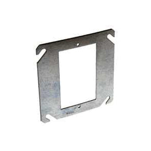 Orbit 41000 Flat Switch Box Ring, 4 in L, 4 in W, Square, Sheet Steel, Gray, Galvanized