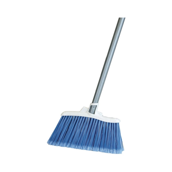 Quickie 750-4 Angle Broom, 12 in Sweep Face, Poly Fiber Bristle, Steel Handle