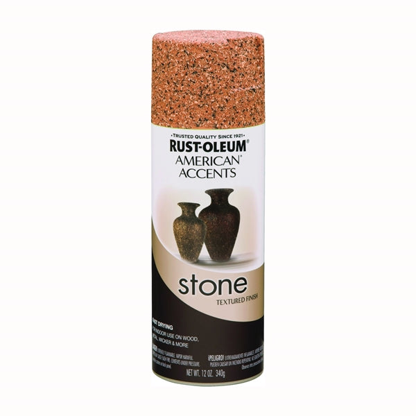 RUST-OLEUM AMERICAN ACCENTS 7994830 Stone Spray Paint Sienna Stone, Solvent-Like, Sienna Stone, 12 oz, Aerosol Can