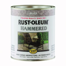 Load image into Gallery viewer, RUST-OLEUM STOPS RUST 7213502 Hammered Metal Finish, Silver, 1 qt, Can
