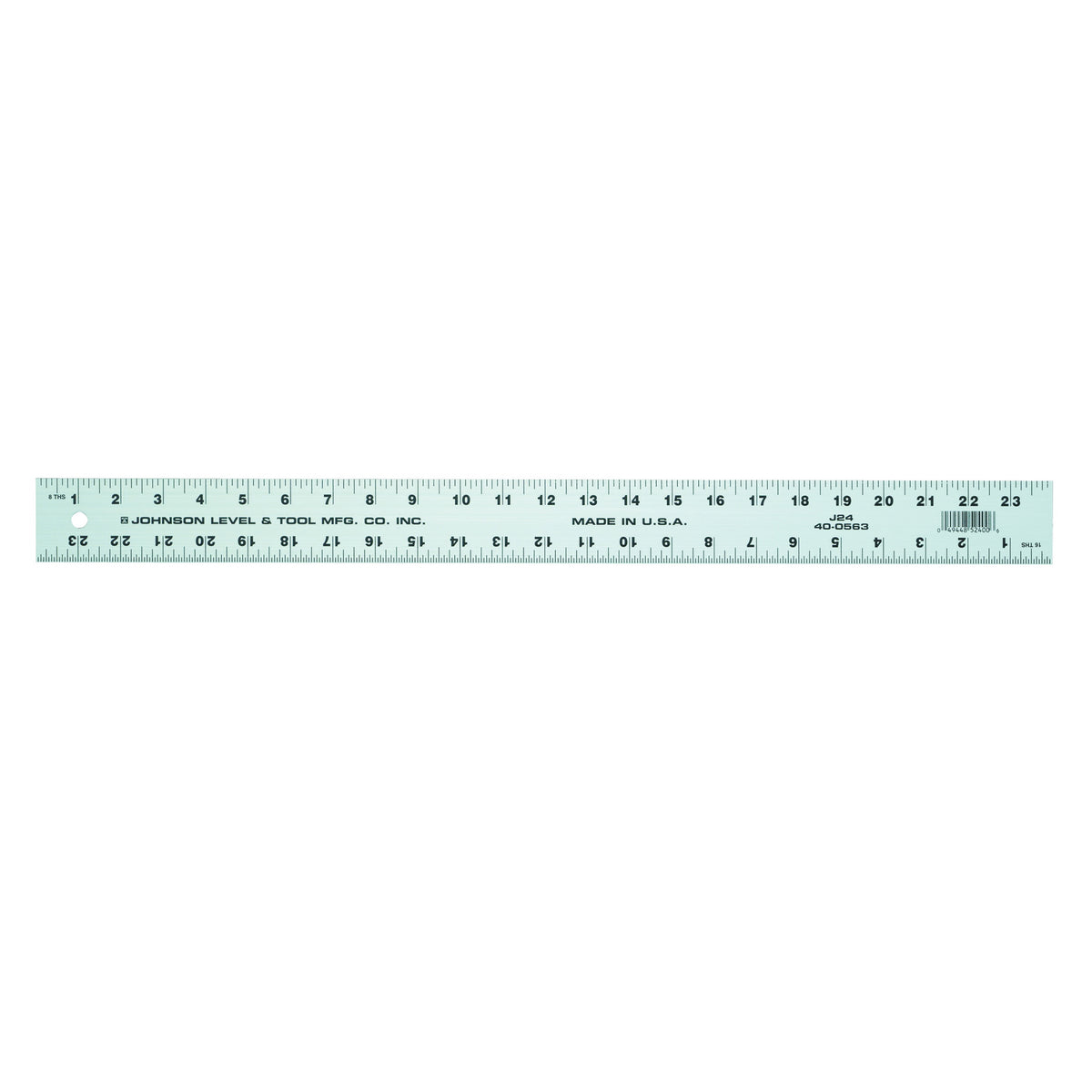 Johnson J72 Measuring Ruler, SAE Graduation, Aluminum, Clear, 2 in W