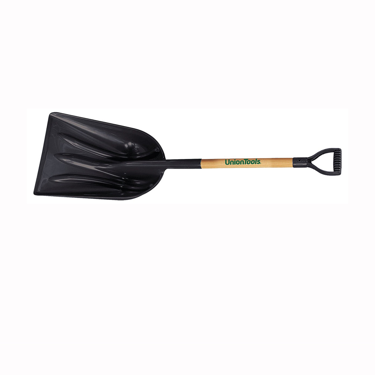 UnionTools 1681500 Snow Scoop, 14-1/4 in W Blade, 17-3/4 in L Blade, Polyethylene Blade, Wood Handle, 46 in OAL