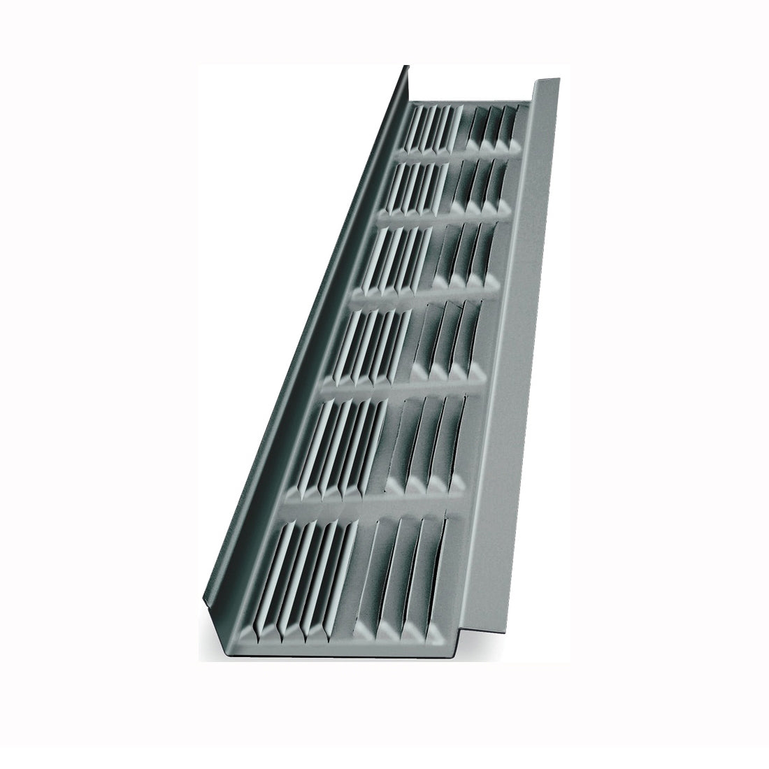 Master Flow LSV8 Soffit Vent, 2-3/4 in L, 1/4 in W, 68 sq-ft Net Free Ventilating Area, Aluminum, Mill