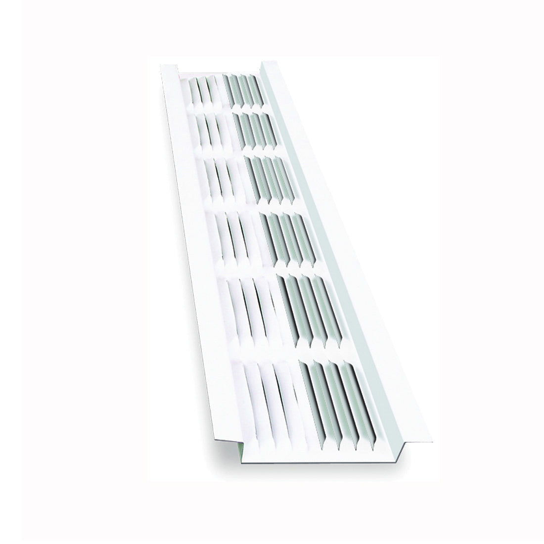 Master Flow LSV8W Soffit Vent, 2-3/4 in L, 1/4 in W, 68 sq-ft Net Free Ventilating Area, Aluminum, White