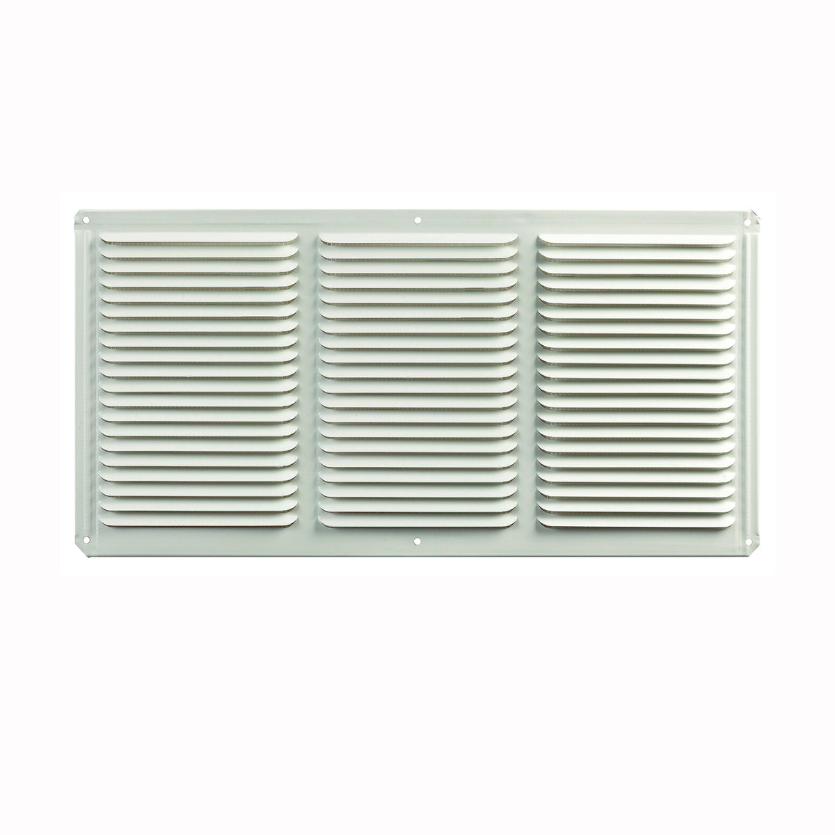 Master Flow EAC16X8W Undereave Vent, 8 in L, 16 in W, 65 sq-ft Net Free Ventilating Area, Aluminum, White